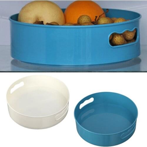Non-Slip Rotating Storage Tray Fruit Snack Dried Storage Plate Multifunctional Plastic Desktop Organizer For Kitchen Bathroom