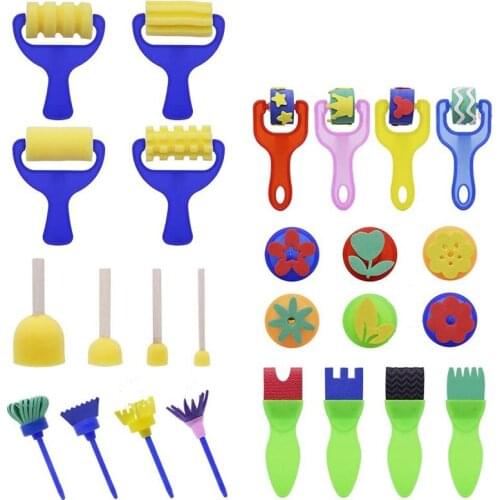 NEW-26 Pieces Foam Roller Paint Brush Set Washable Drawing Tools Art & Crafts Supplies for Children Early Learning DIY
