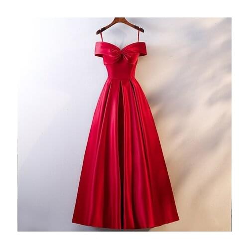 New burgundy wedding dress long shoulder dress formal dress women elegant evening dresses long formal dresses evening gown gown