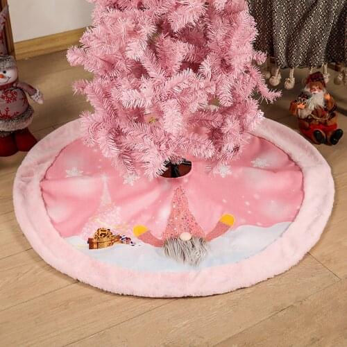 Newest Arrival Christmas Tree Skirt Cartoon Dwarf Print Tree Skirt with Light Festival Decorations for Home Office