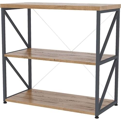 Space Office Metal Office Cabinet Bookshelf Shelf Line 004 Caucasian Oak-Anthracite