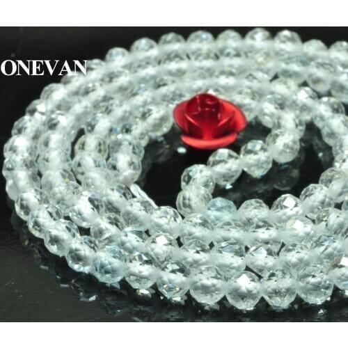 ONEVAN Natural Topaz Faceted Round Charm Beads Smooth Round Stone Bracelet Necklace Jewelry Making Diy Accessories Gift Design