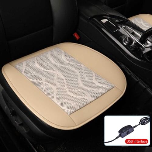 12V Cooling Car Seat Cushion Cover With Air Ventilated Fan 3 Speed Adjustable Breathable Seat Cushion Conditioning Cooler Pad