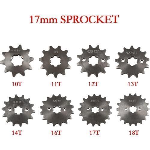 420 10T - 18T 17mm / 20mm Front Chain Sprocket Gear For Pit Dirt Bike ATV Lifan Loncin Jialing Zongshen Motorcycle