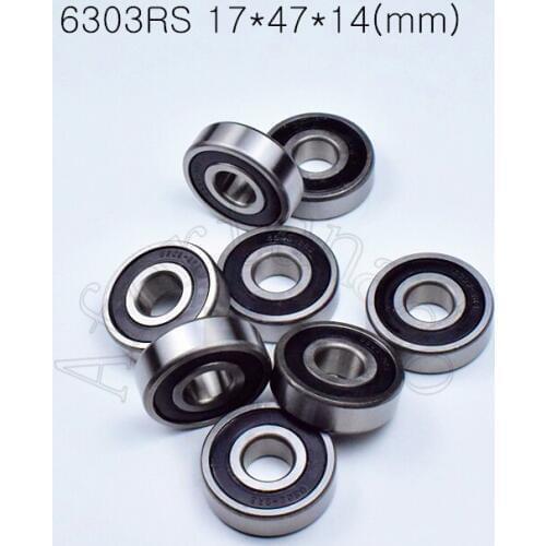 6303RS 17*47*14(mm) 1Piece free shipping bearings ABEC-5 6303 6303RS chrome steel deep groove bearing