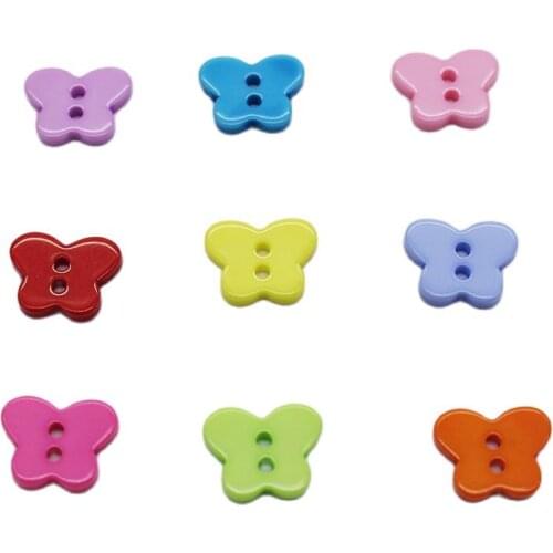 Resin Sewing Button Butterfly Buttons For Scrapbooking Sewing Craft Buttons Decorative Buttons Children Botones 2 Holes 100 Pcs