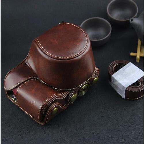 Retro PU Leather Camera Bag For Sony A6300 A6000 ILCE-6000 ILCE-6300 A5100 Protective Case Cover Pouch Shoulder Leather Strap