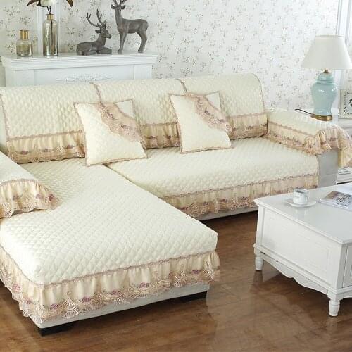 Luxury European couch covers for sofas cushion pillowcase combination kit Non-slip sectional sofa cover couch slipcovers