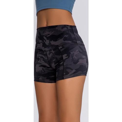Camo Pattern High Waist Fitness Workout Shorts Women Naked-feel Squat proof Yoga Running Compression Exercise Shorts
