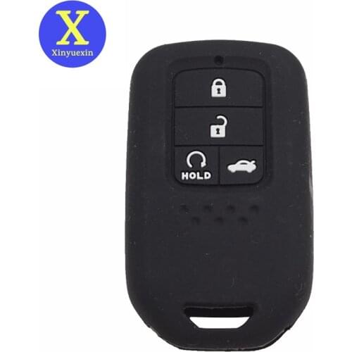 Xinyuexin Silicone Car Key Cover Case For Honda 2016 2017 CRV Pilot Accord Civic Fit Freed Remote Key Car-stying 4 Buttons
