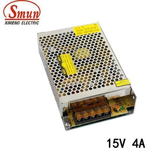 SMUN S-60-15 110V/220V to 15VDC 4A 60W Switching Power Supply Voltage Transformer For LED Strip Light Display