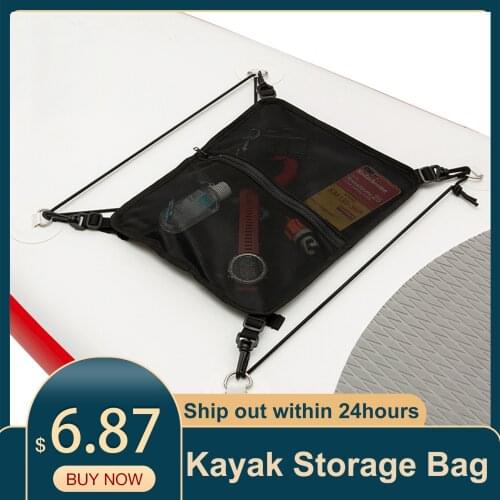 SUP Kayak PaddleBoard Storage Bag Nylon Paddleboard Mesh Bag With 4 Clips Surfboard Net Mesh Pouch Swimming Surfing Accessories