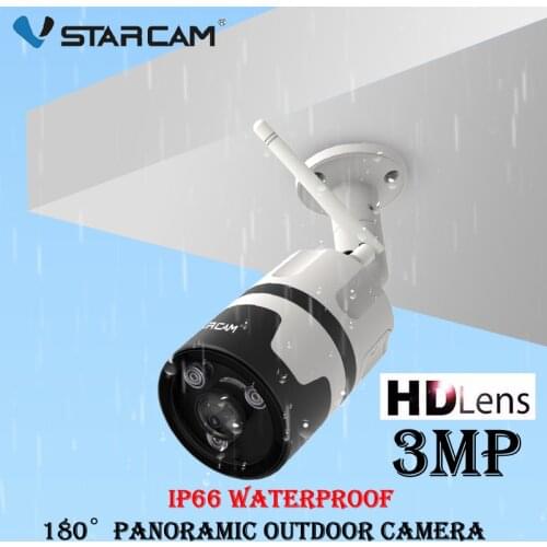 VStarcam new C63S 3MP panoramic outdoor CCTV camera Wifi 180 degree wide-angle bullet IP66 waterproof fisheye security IR camera