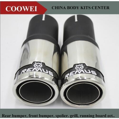 1Pair Inlet: 63mm Outlet:76 mm Universal Car Stainless Steel Remus Exhaust Muffler Tip Exhaust System Exhaust Pipe