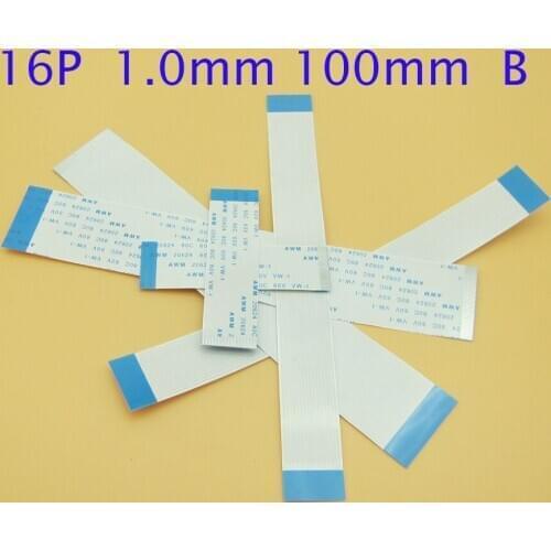 2-100pcs New FFC FPC flat flexible cable 1mm pitch 16 pin 16pin Reverse Length 100mm Ribbon Flex Cable