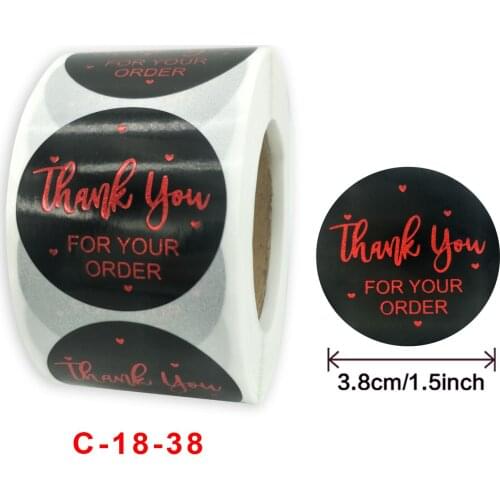 500pcs 1.5inch "THANK you for your order"sticker for envelope sealing labels sticker black Purple gold sticker stationery supply