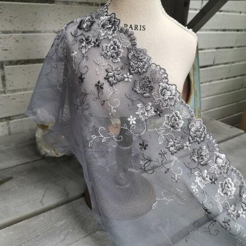 9Meters Embroidered Lace Trim Floral Flowers Handmade Dress Curtain Collar Sleeves Decor Clothes Sewing DIY Ribbons Craft 18cm