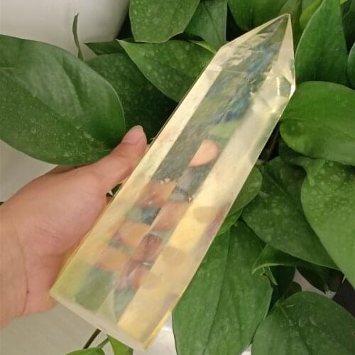 Natural big citrine quartz crystal wand point yellow quartz crystals point reiki healing