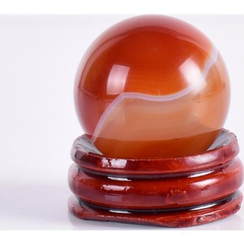 Agate Ball 30 mm& Wooden base Natural Crystal Stone Sphere Mini Onyx bead Decoration Figurine Chakra Healing Reiki Decorative