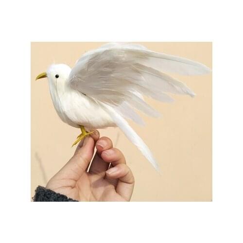 About 12x25cm white feathers spreading wings bird model toy,handicraft,garden decoration,home furnishings props,gift a2380