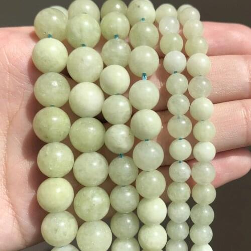 6 8 10mm Natural Angelite Stone Beads Light Green Jades Loose Round Beads For Jewelry Making DIY Bracelet Accessories 15