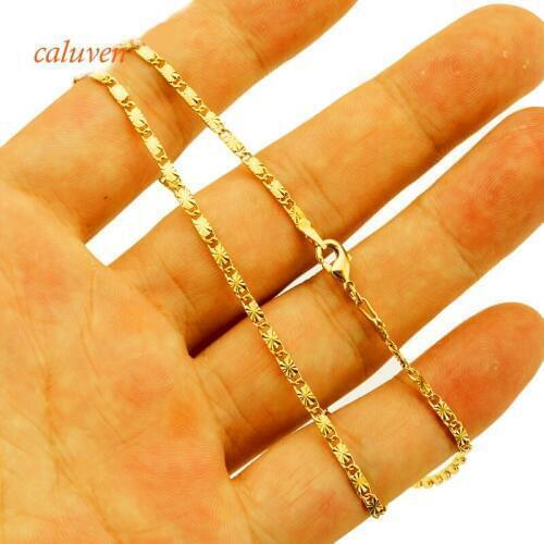 45CM Flower Ethiopian Chain Necklaces for Women Gold Color Chain Fashion Africa Jewelry Wholesale for Girl