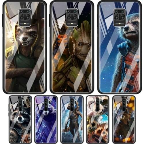 Rockets Raccoon Marvel Tempered Glass Cover For Xiaomi Redmi Note 10 10S 9 9T 9S 8T 8 9A 9C 8A 7 Pro Max Phone Case