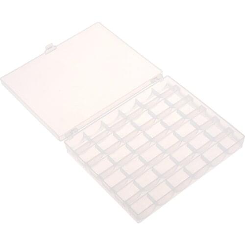 36 Spools Empty Bobbins Sewing Accessories Sewing Machine Bobbin Case Knitting Needle Organizer Storage Plastic Box