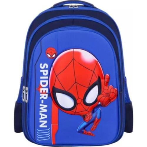 Disney Backpack For Baby Boys Girls Cartoon 95 Car Spider-Man Printed Schoolbag Large Capacity Schoolbag For Primary Kids