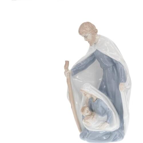 Porcelain Holy Mother Father Saint Virgin Mary Jesus Sculpture Ceramic Religion Statute God Family Figures Home Desk Room Decor