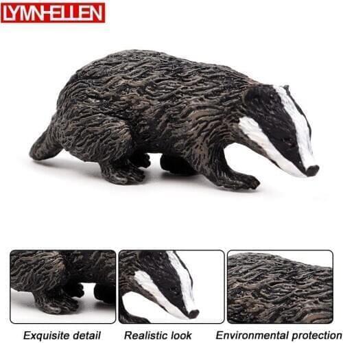 New Solid Simulation Forest Wild Animal Badger Model Action Figure Decoration Figurine Education Kids Learn Cognition Toys Gift