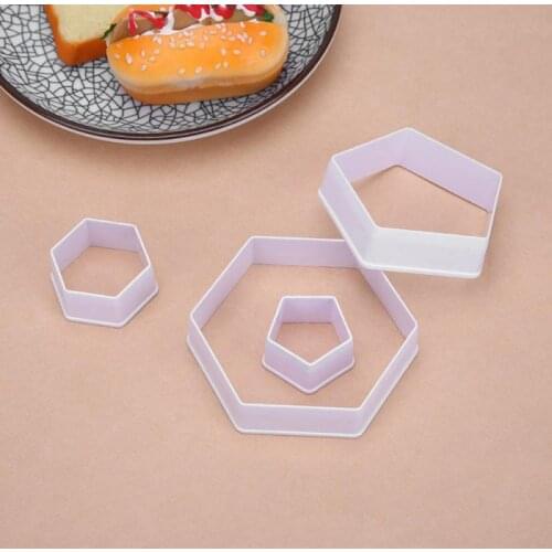 Bakeware Cake Tools Cake printing mold Kitchen Tools Hexagon Football Plastic Cookie Cutter Sugar Fondant Cake Decoration Mold