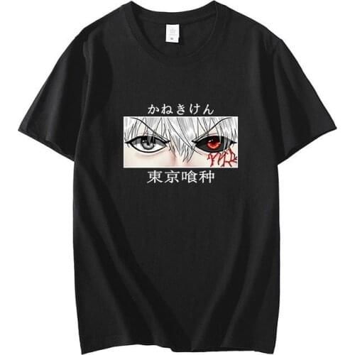 Japanese Anime Tokyo Ghoul Mens Printed Short Sleeve T-Shirt Hot Sale Casual Unisex Top 100% Cotton T-Shirt Harajuku Style