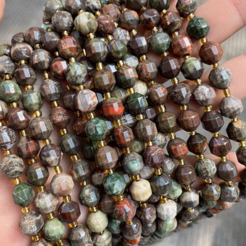 Faceted Natural Flower Agates Stone Beads 6-10mm Pick Size 15'' Olive Shape Loose Spacer Beads DIY Bracelet For Jewelry Making