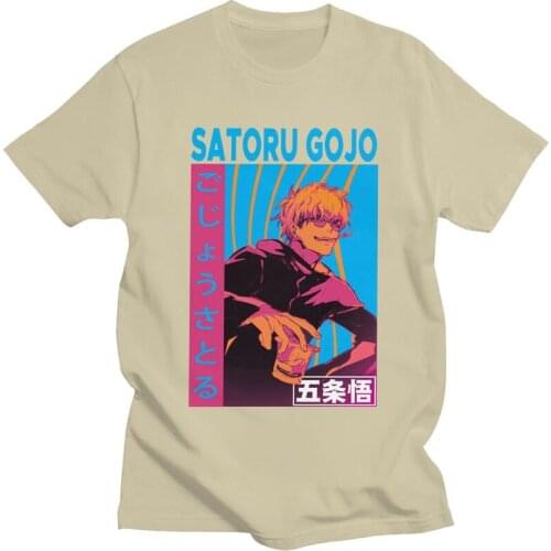 Jujutsu Kaisen T Shirt Homme Soft Cotton Tee Tops Anime Manga Gojo Satoru Tshirt Short Sleeved Novelty T-shirt Gift