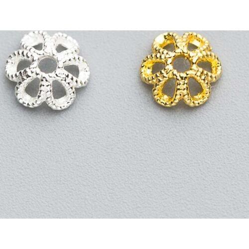 10pcs/lot 100% 925 Sterling Silver Bead Caps Craft Women Handmade Earrings End Receptacle Caps DIY Jewelry Making Accessories