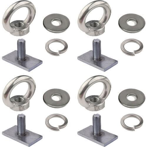 4x T Bolt Eye Nut tie down kit for Rhino Thule Yakima Pro Rola roof rack M8 16mm