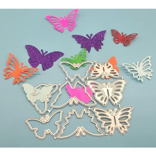 Colorful butterfly hardware mold template, process scrapbook, decorative DIY paper relief, business card printing, 8 pieces
