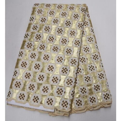 Lace double organza lace with sequins nigerian lace fabrics for party dresses P465-5