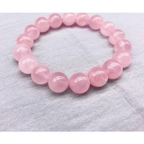 Quartz Beads Wholesale Bracelet Powder Elastic Gift woman Stone Pink Jewelry crystal
