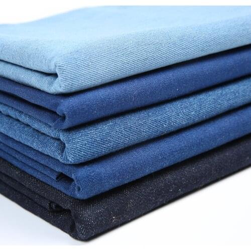 Width 59'' High Grade Thickened Solid Color Twill Denim Fabric By The Yard For Trousers Coats Dresses Material