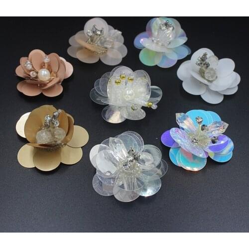 Multi-layer sequins flower accessories beaded crystal diamond cloth high-grade clothing shoes hats wedding decoration patch
