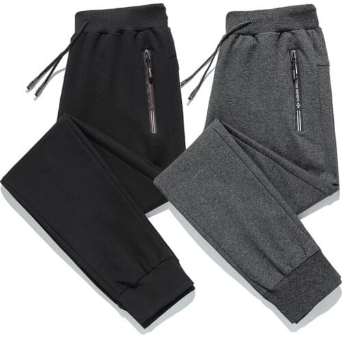 Fashion Brand Men Spring Cotton Sweatpants 2021 Men Solid Color Elasticity Trousers Drawstring Winter Casual Pants Male M-8XL