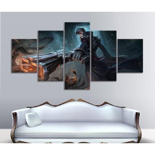 Home Decor Modular Canvas Picture 5 Piece Mobile Legends League Game Painting Poster Canvas Painting Wholesale