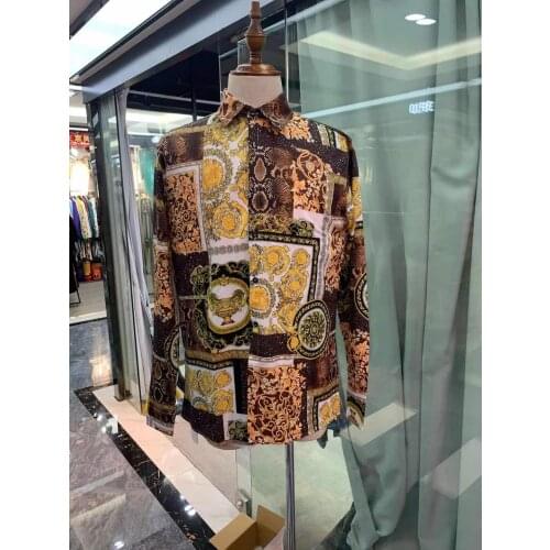 IK0447 Fashion Mens Shirts 2021 Runway Luxury famous Brand European Design party style Mens Clothing