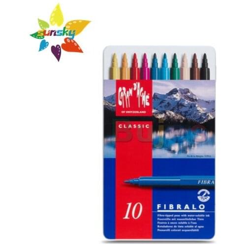 CARAN D'ACHE Fibralo series 10/15/24/30 color Water soluble color pen for painting artist drawing set professional art supplies