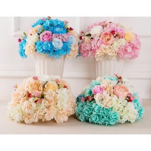 2019 new wedding road lead flower Hydrangea rose T stage layout floral props welcome area flower ball Wedding centerpiece flower
