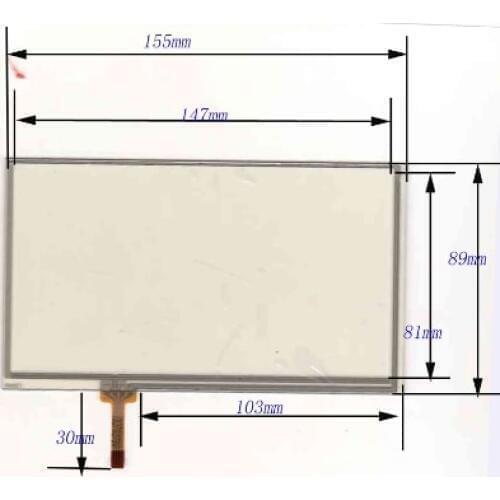 New 6.5 inch resistance touch screen 155*89 for car dvd gps 155mm*89mm