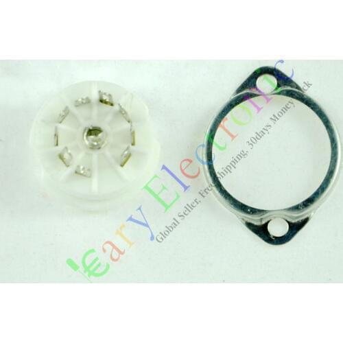 Wholesale and retail 4pcs 9pin Ceramic vacuum tube socket mount valve base for 12AX7 12AU7 6N11 ECC83 free shipping