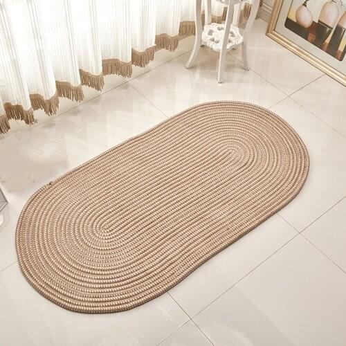 Oval Modern Bedroom Hallway Jute Carpet Househould Concise Living Room Rugs Kids Room Computer Chair Area Handmade Knit Rug